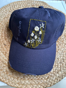 Indiana State Wildflower Navy Hat